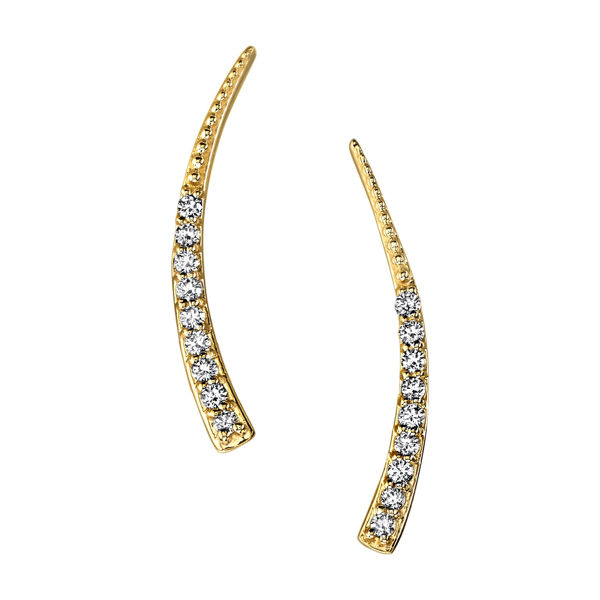 14Kt Yellow Gold 'Climber" Style Diamond Earrings