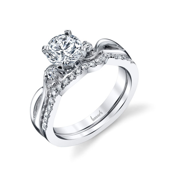 14Kt White Gold Three Stone with a Twist Diamond Engagement Ring