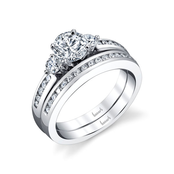 14Kt White Gold 3 Stone Channel Set Diamond Engagement Ring