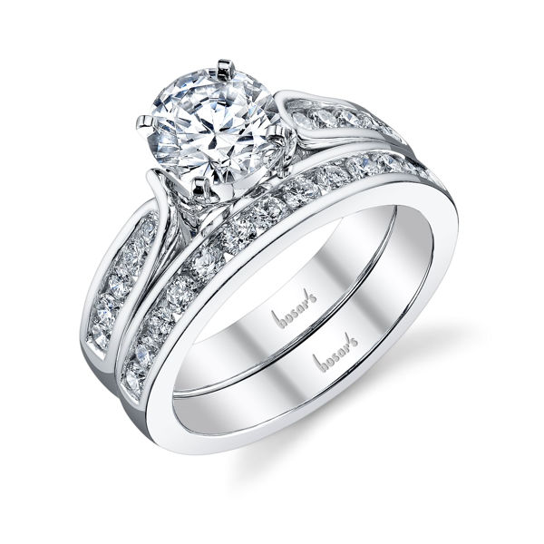 14Kt White Gold Twisted Cathedral Diamond Engagement Ring