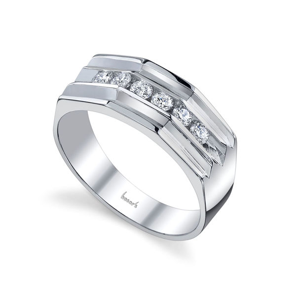 14Kt White Gold Bold Men's Wedding Ring