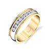 14Kt White and Yellow Gold Men's Diamond Wedding Ring with milgrain edge.