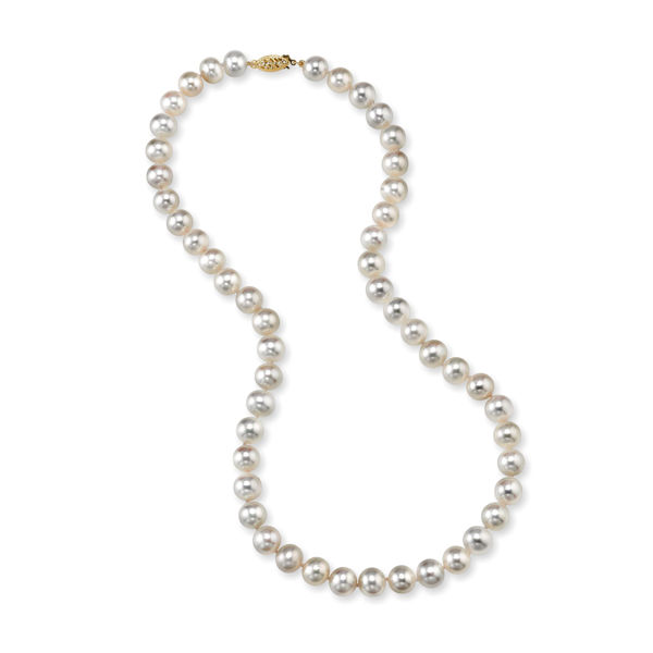 14Kt Yellow Gold Classic 8-8.5mm Freshwater Pearl Necklace
