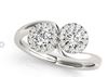 14Kt White Gold Two-Stone Diamond Ring with Halo