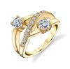 14Kt Yellow Gold Unique Two-Stone Diamond Ring