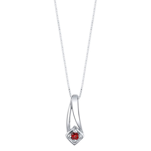 14Kt. White Gold Contemporary Ruby Pendant