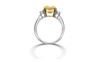 14Kt White Gold Fancy Yellow Three-Stone Diamond Ring