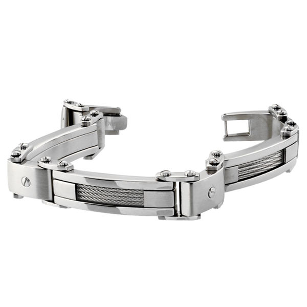 Italgem Men’s Stainless Steel Bracelet with Cable Design
