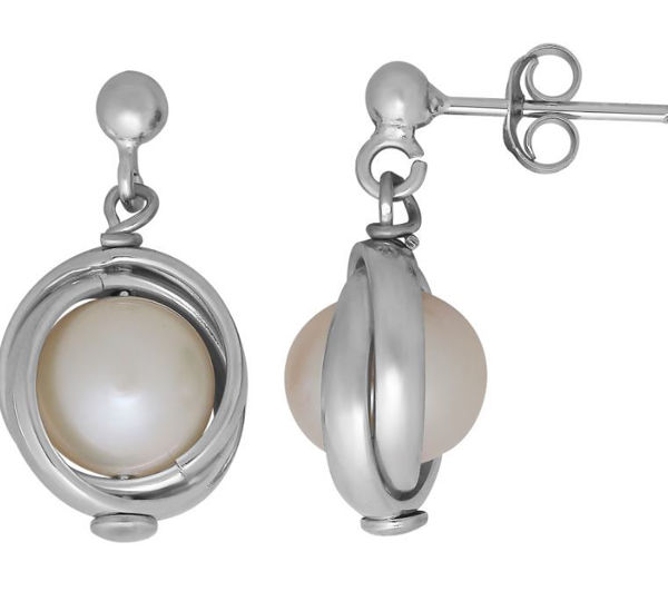 Silver Lining Freshwater Pearl knot earrings