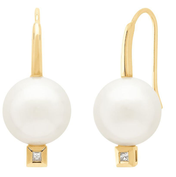 Luxe Cultured Pearl and Diamond Earrings