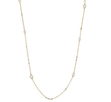 Cultured Pearl and Diamond Tin Cup Necklace