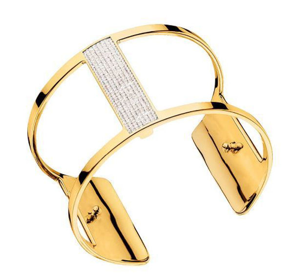 40mm Barrette Cuff Bracelet with a yellow finish and Cubic Zirconia