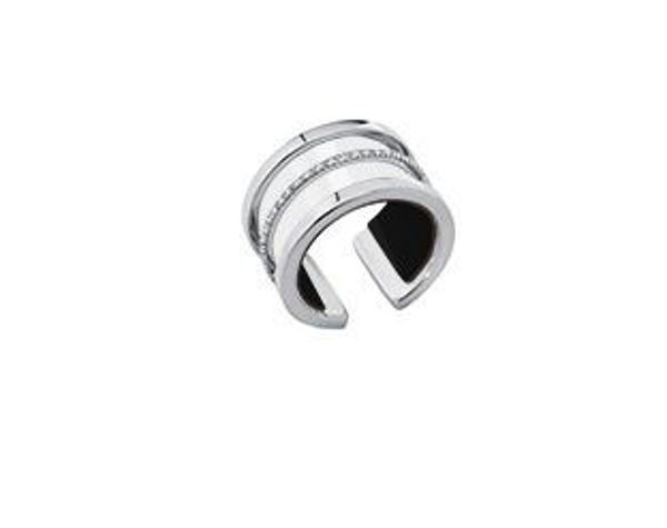 12mm Paralleles Ring in Silver with Cubic Zirconia. Size Large