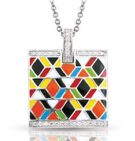 Picture of Sterling Silver Forma Multicolored Enamel Pendant.