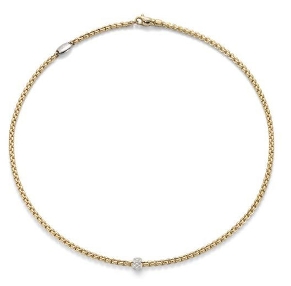 Necklace with a Diamond Pave Rondelle from the Eka Tiny Collection