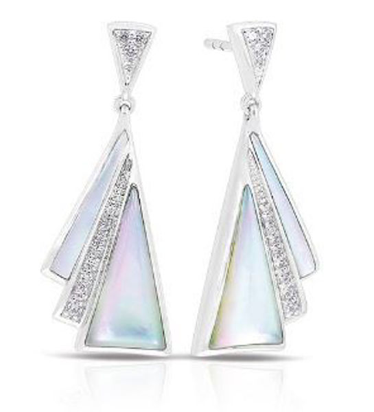 Sterling Silver Empire Genuine Mother of Pearl Earrings.