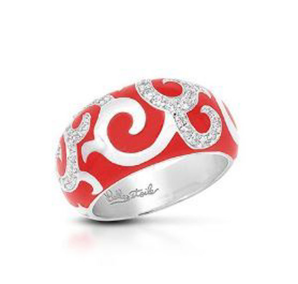 Sterling Silver Royale Red Enamel Ring.