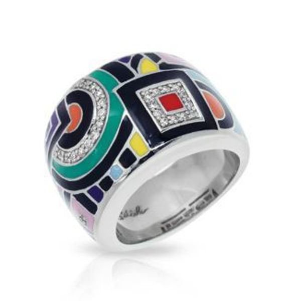 Sterling Silver Geometrica Multicolor Ring.