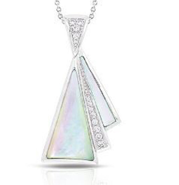 Sterling Silver Empire Genuine Mother of Pearl Pendant.