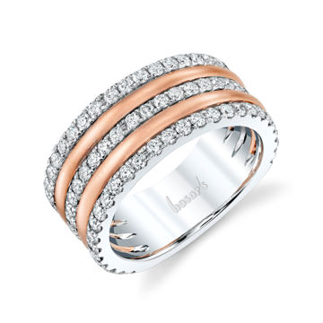 14kt Rose and White Gold Triple Row Band