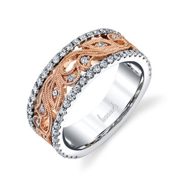 14kt Rose and White Gold Vintage Diamond Floral Ring
