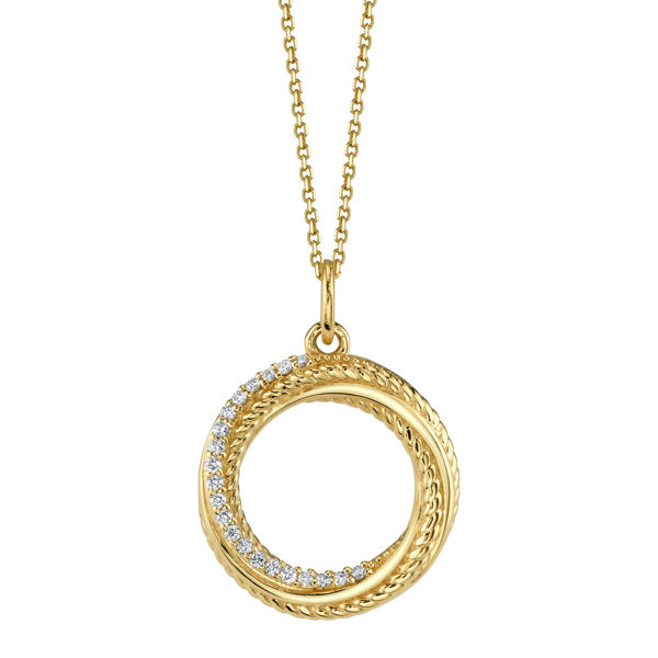 14kt Yellow Gold Intertwined Circles with Diamonds