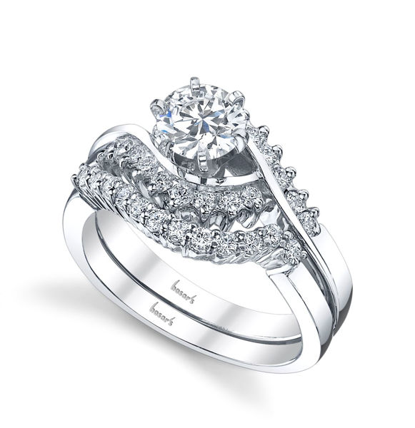 14kt White Gold Diamond Bypass Style Engagement Ring