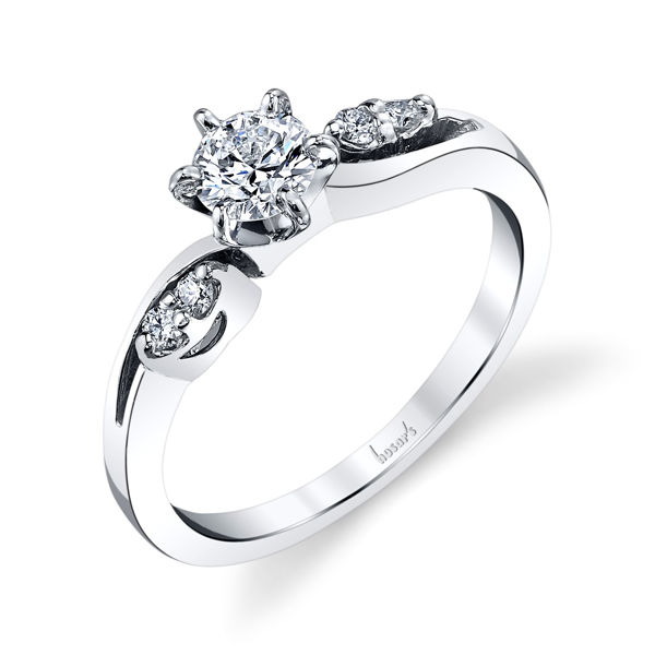 14kt White Gold Whimsical Engagement Ring