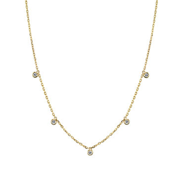 14kt Yellow Gold Cleopatra Bezel Set Diamond Necklace