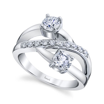 14kt White Gold Elegant Two Stone Diamond Ring