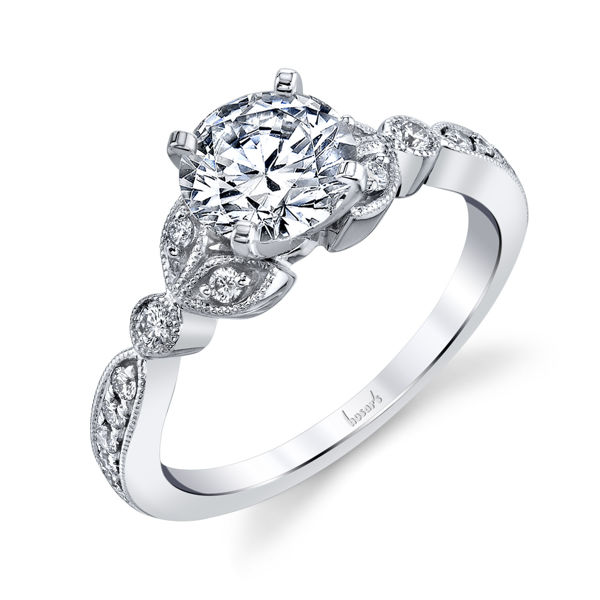 14kt White Gold Nature Inspired Engagement Ring
