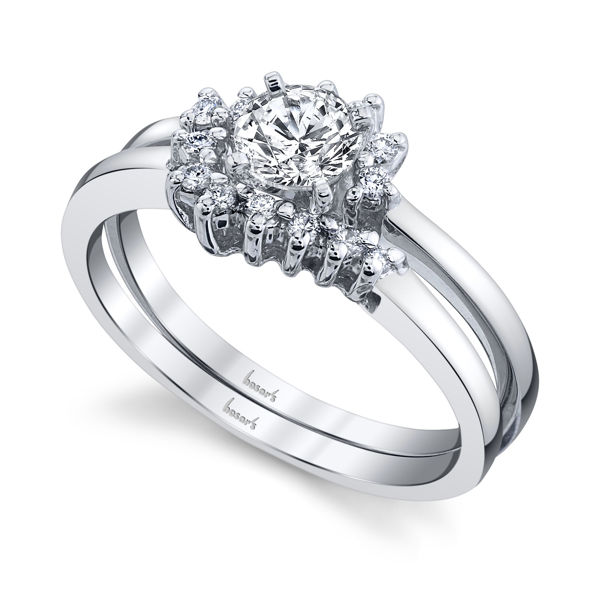 14kt White Gold Whirling Engagement Ring