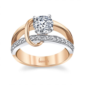 14kt Rose and White Gold Crossover Engagement Ring