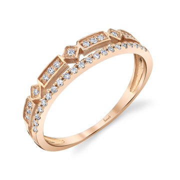 14kt Rose Gold Diamond Two in One Stackable Ring