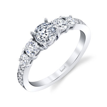 14kt White Gold 5 Stone Diamond Engagement Ring