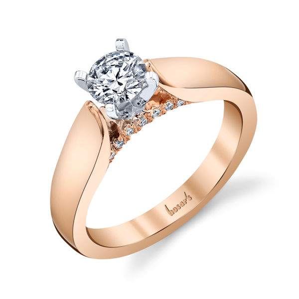14kt Rose Gold Subtle Sparkle Solitaire Engagement Ring