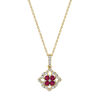 14kt Yellow Gold Venetian Inspired Natural Ruby and Diamond Pendant