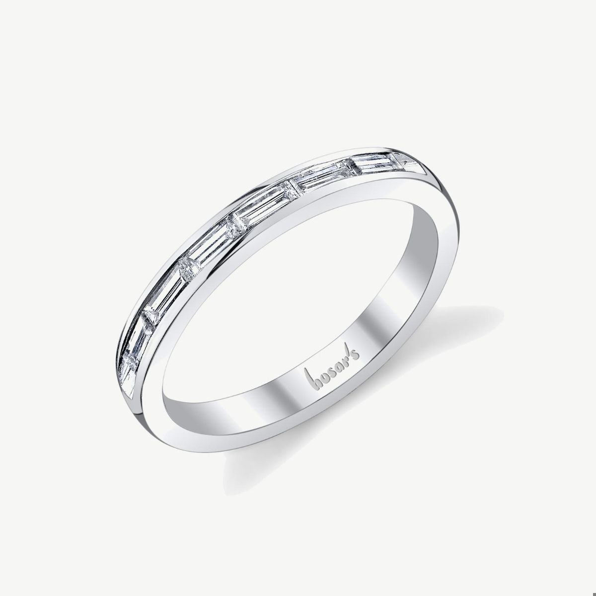 Picture of 14K White Gold Horizontal Channel Set Baguette Diamond Band