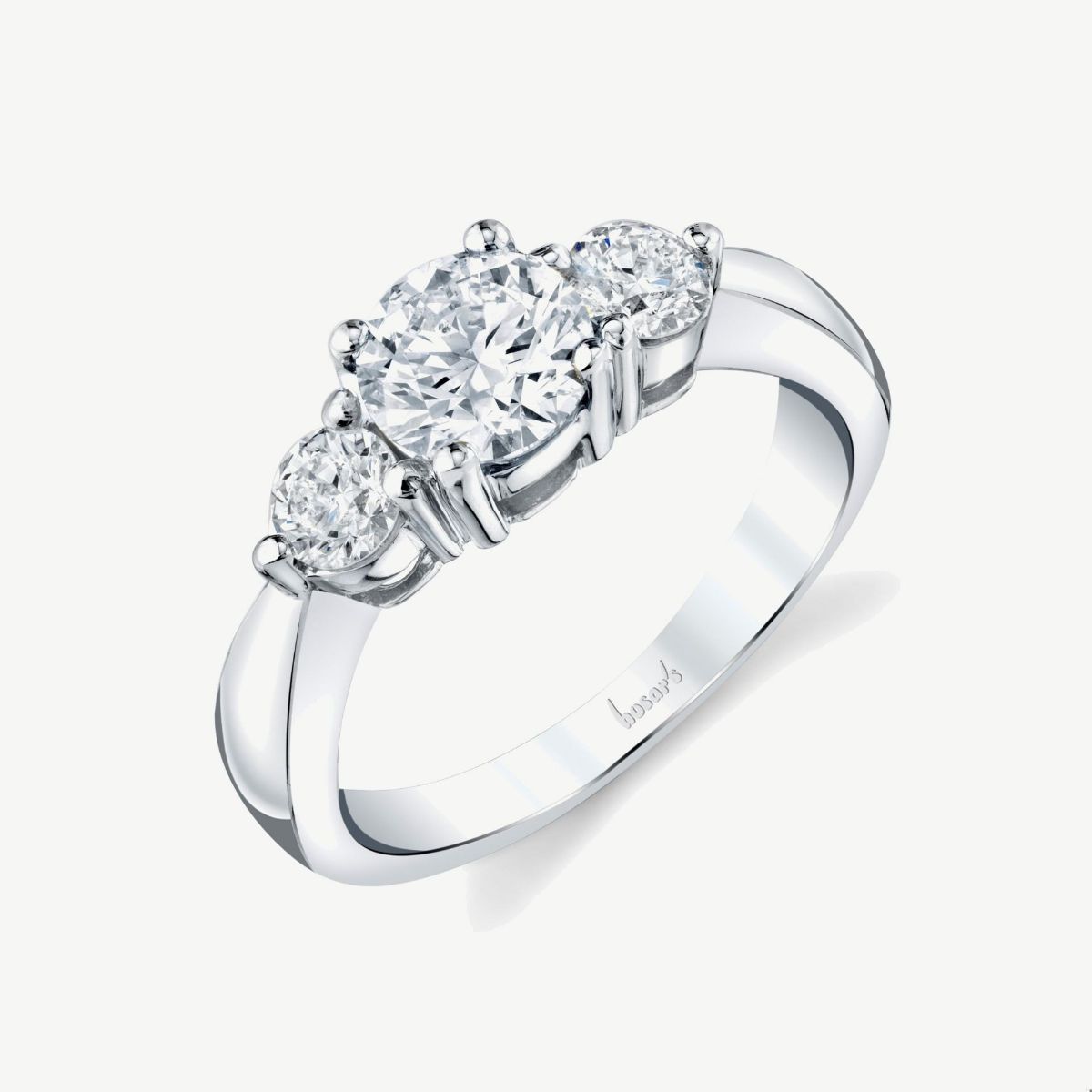 Picture of 14K White Gold Classic Three Stone Diamond Ring