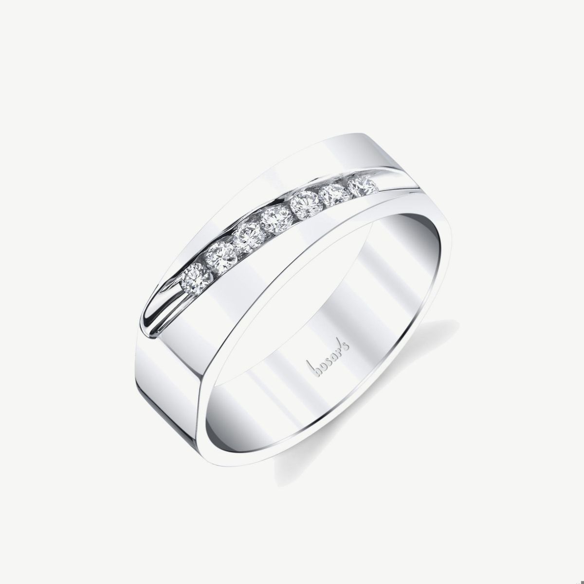 Picture of 14K White Gold Men's Diamond Channel Set Wedding Band