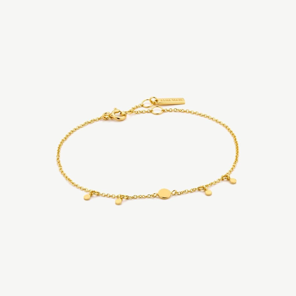 Picture of 14K Yellow Gold Plated Sterling Silver Geometry Drop Discs Bracelet