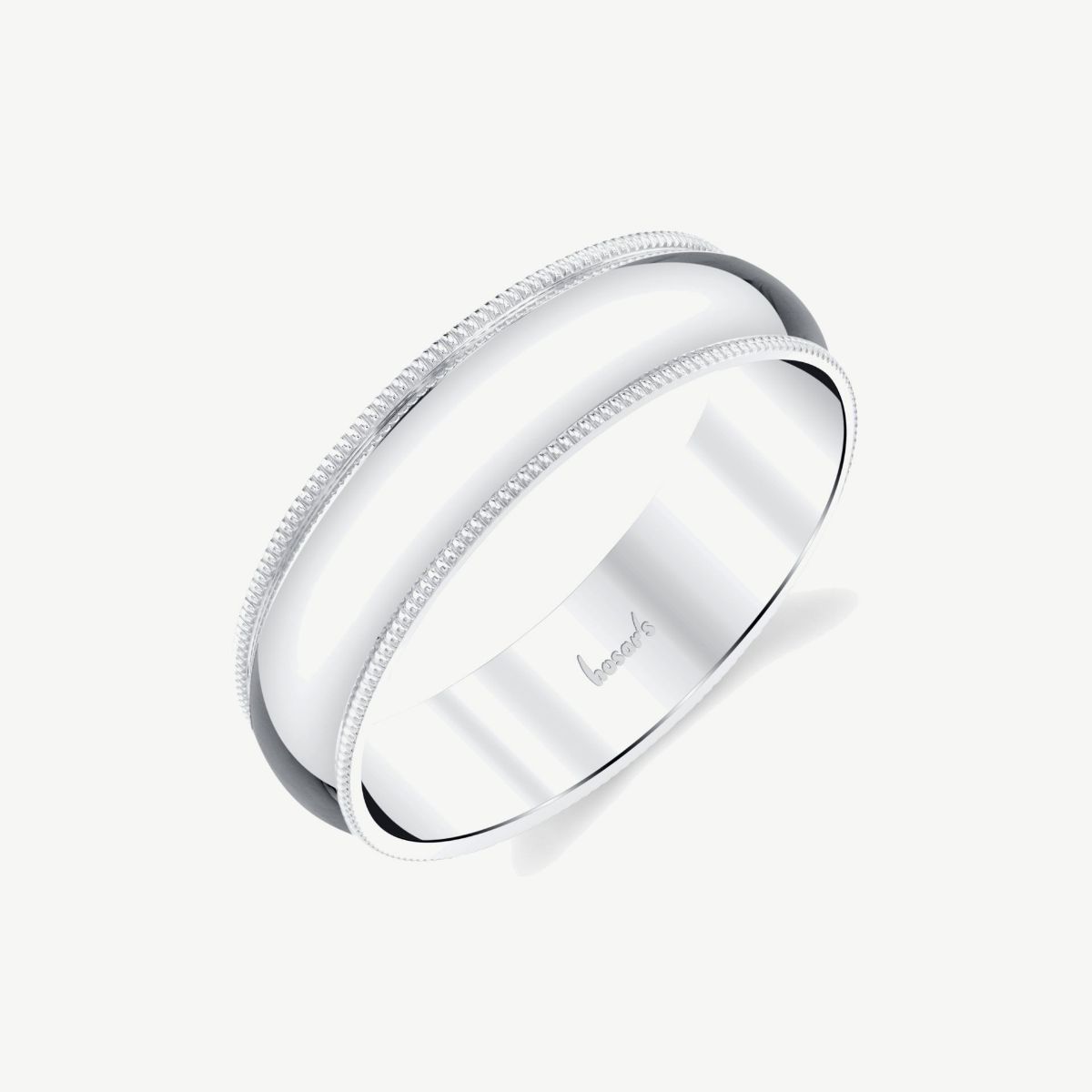 Picture of 14K White Gold High Polished Plain Wedding Band