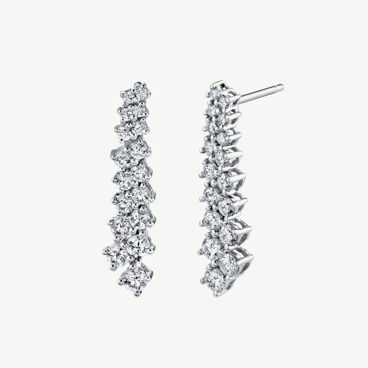 Picture of 14K Stick Two-Row Diamond Earrings