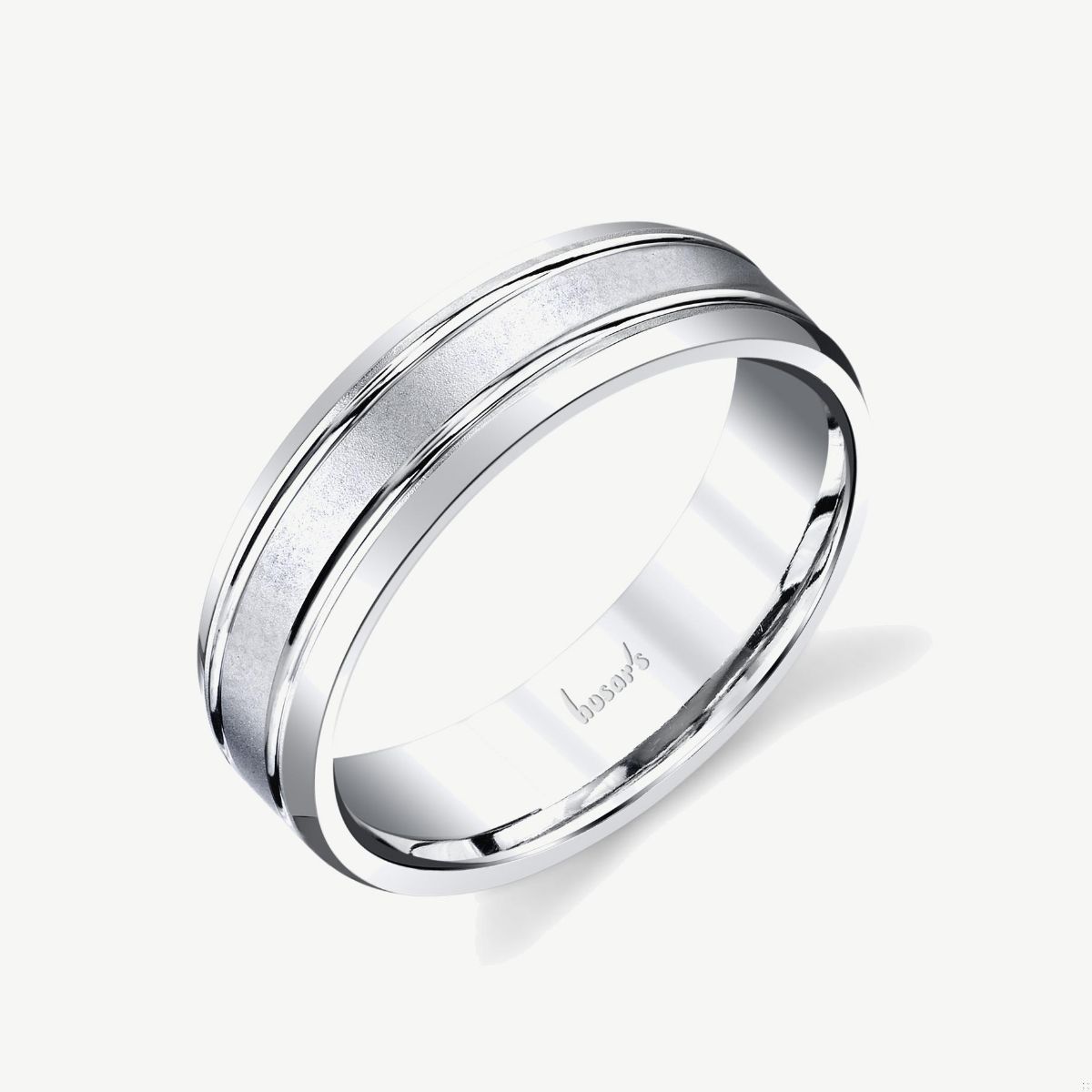 Picture of 14K White Gold Step Edge Wedding Band