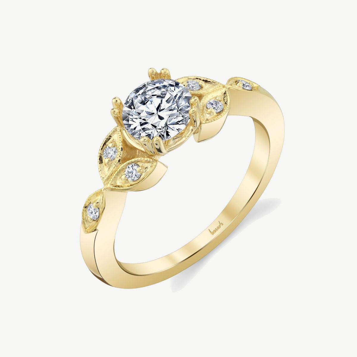 Picture of 14K Yellow Gold Marquise Accent Diamond Engagement Ring