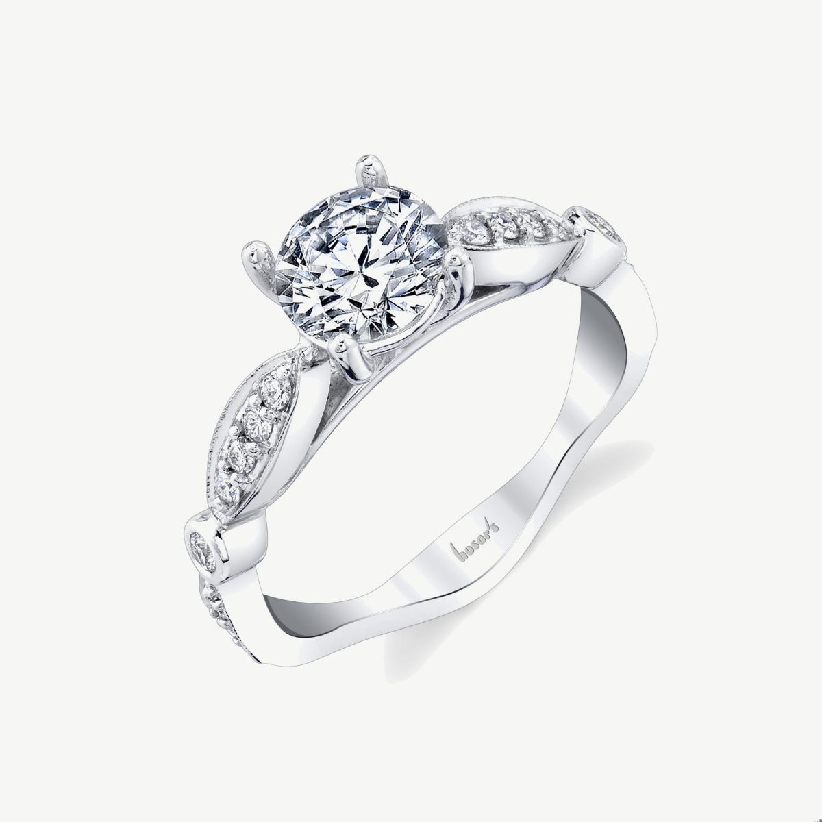 Picture of 14K White Gold Marquise and Dot Style Diamond Engagement Ring