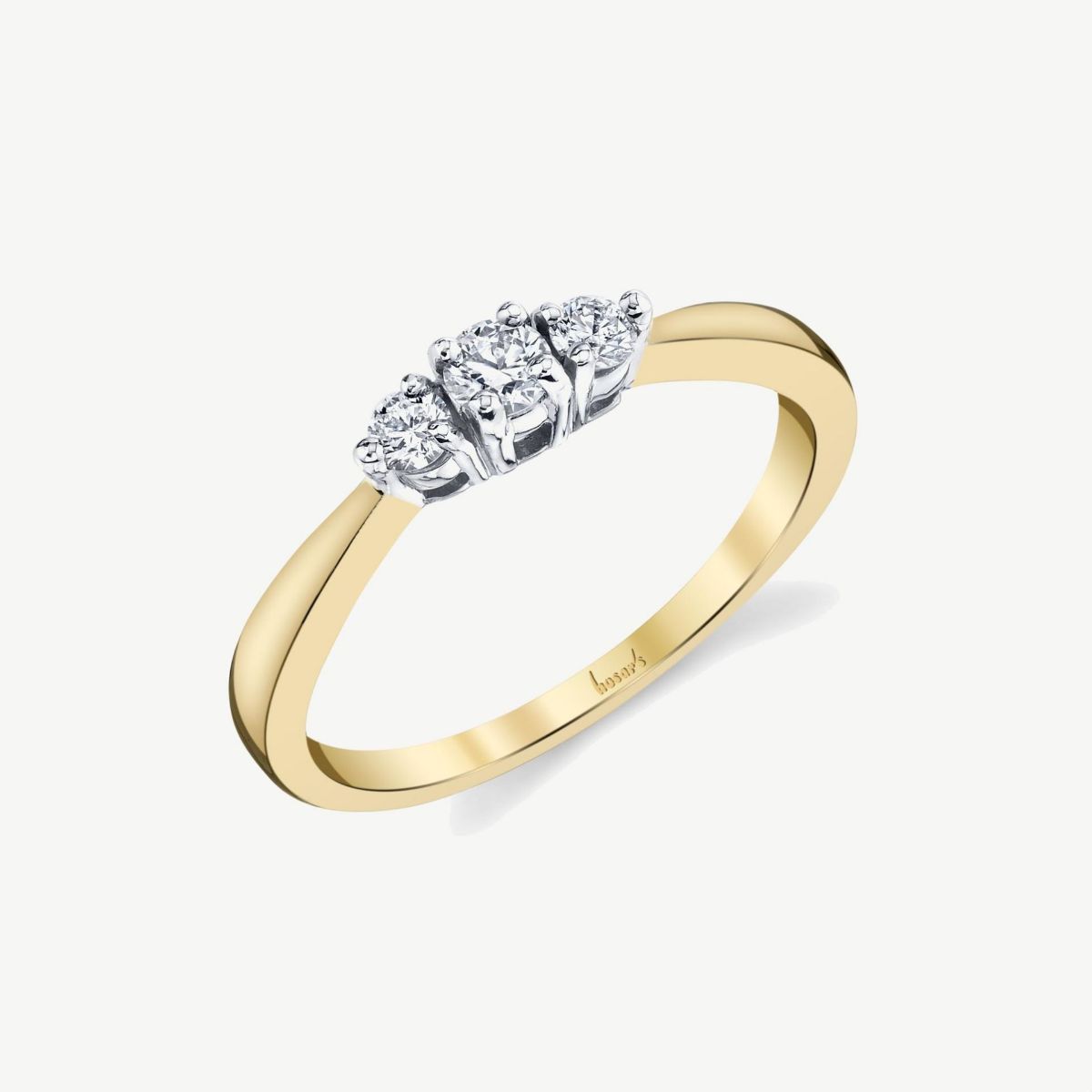 Picture of 14K Yellow Gold Classic Three Stone Diamond Ring