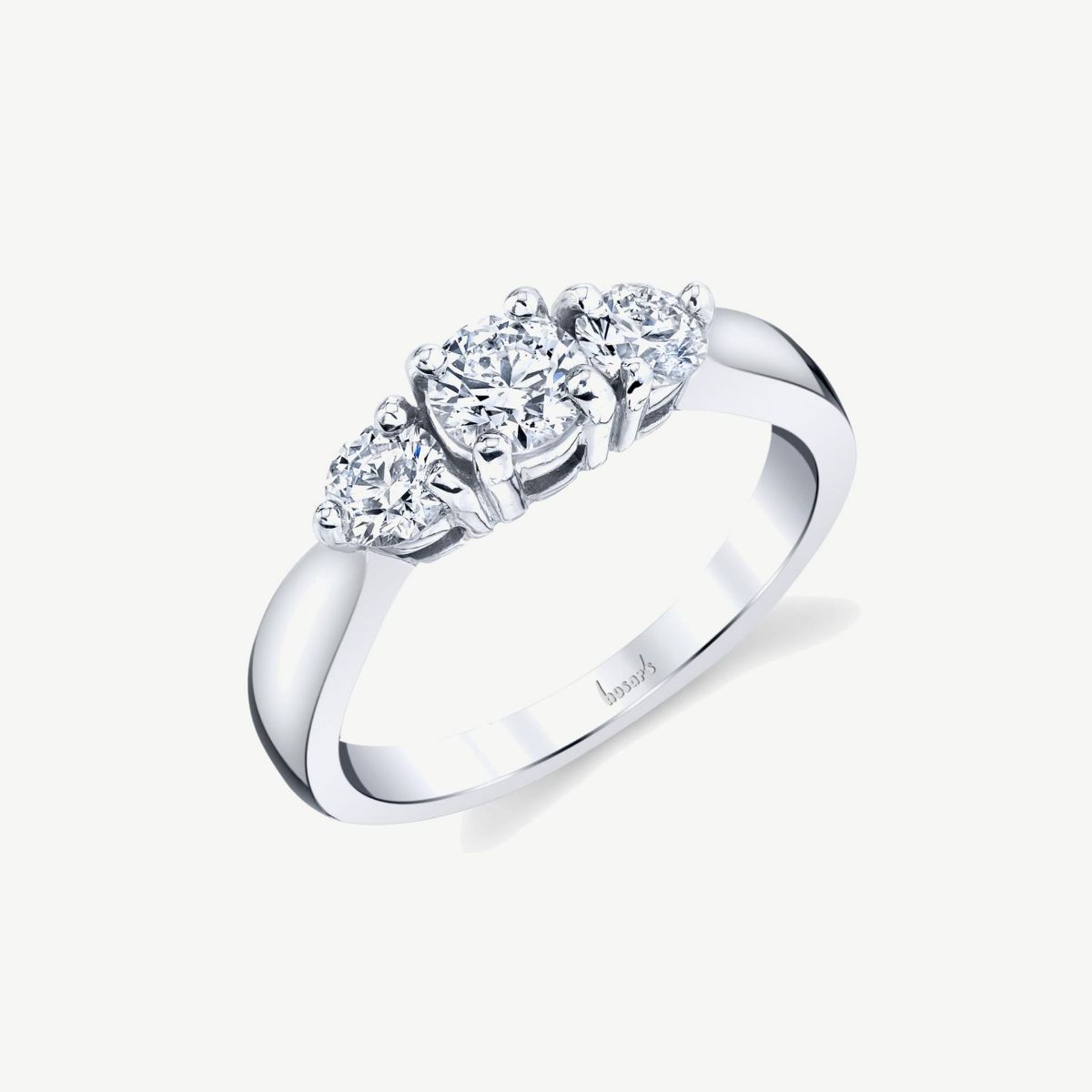 Picture of 14K White Gold Classic Three Stone Diamond Ring