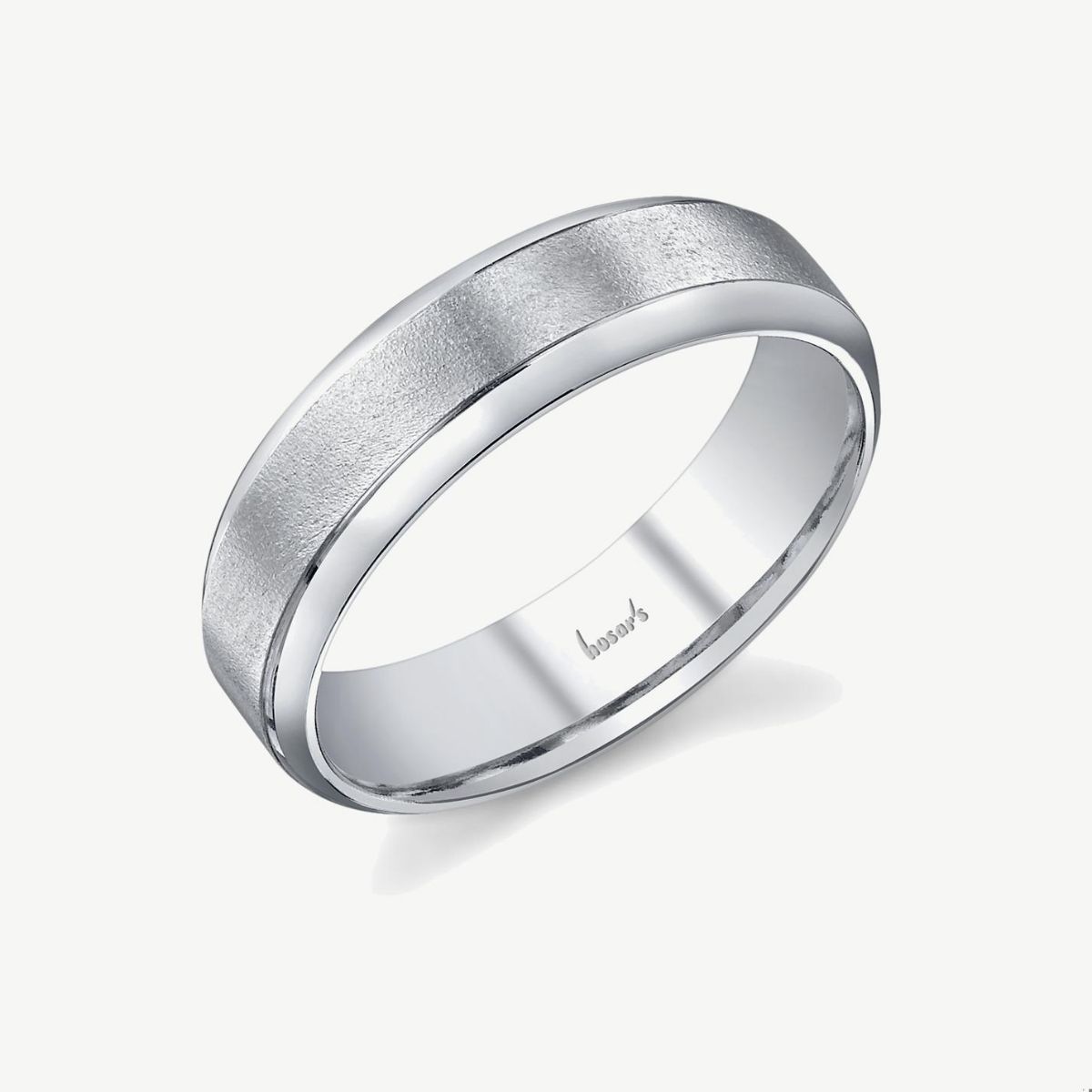 Picture of 14K White Gold Step Edge Wedding Band