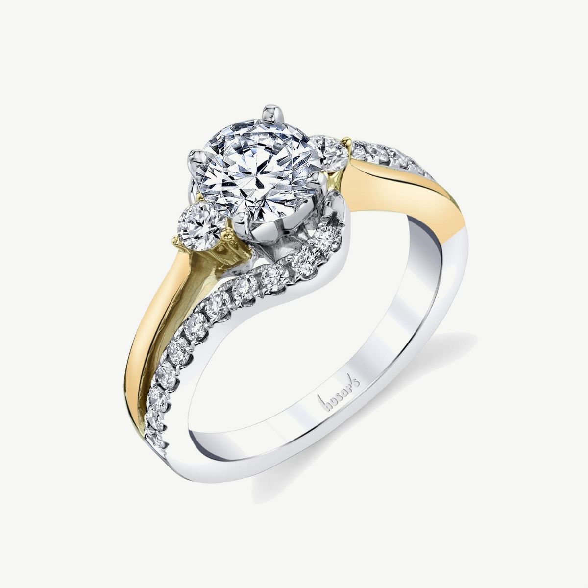 Picture of 14K Two Tone Bypass Split Shank Diamond Ring